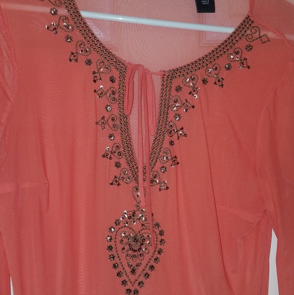 NY&Co Beautiful Beaded Sheer Tunic - Small - Picture 10 of 11